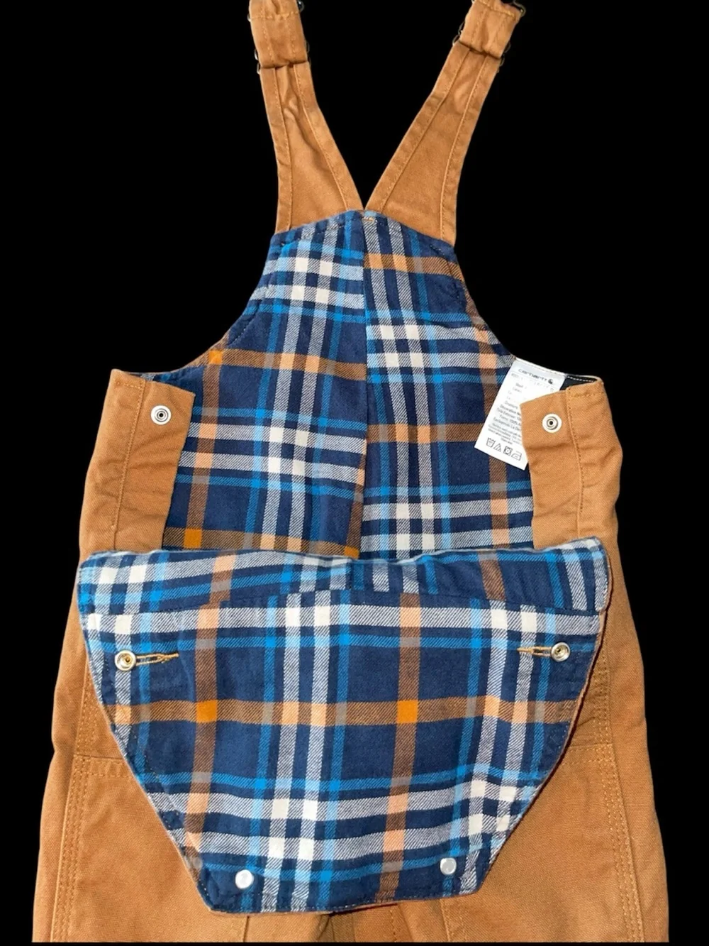 Carhartt Infants' Flannel Lined Canvas Bib Overalls (12M)